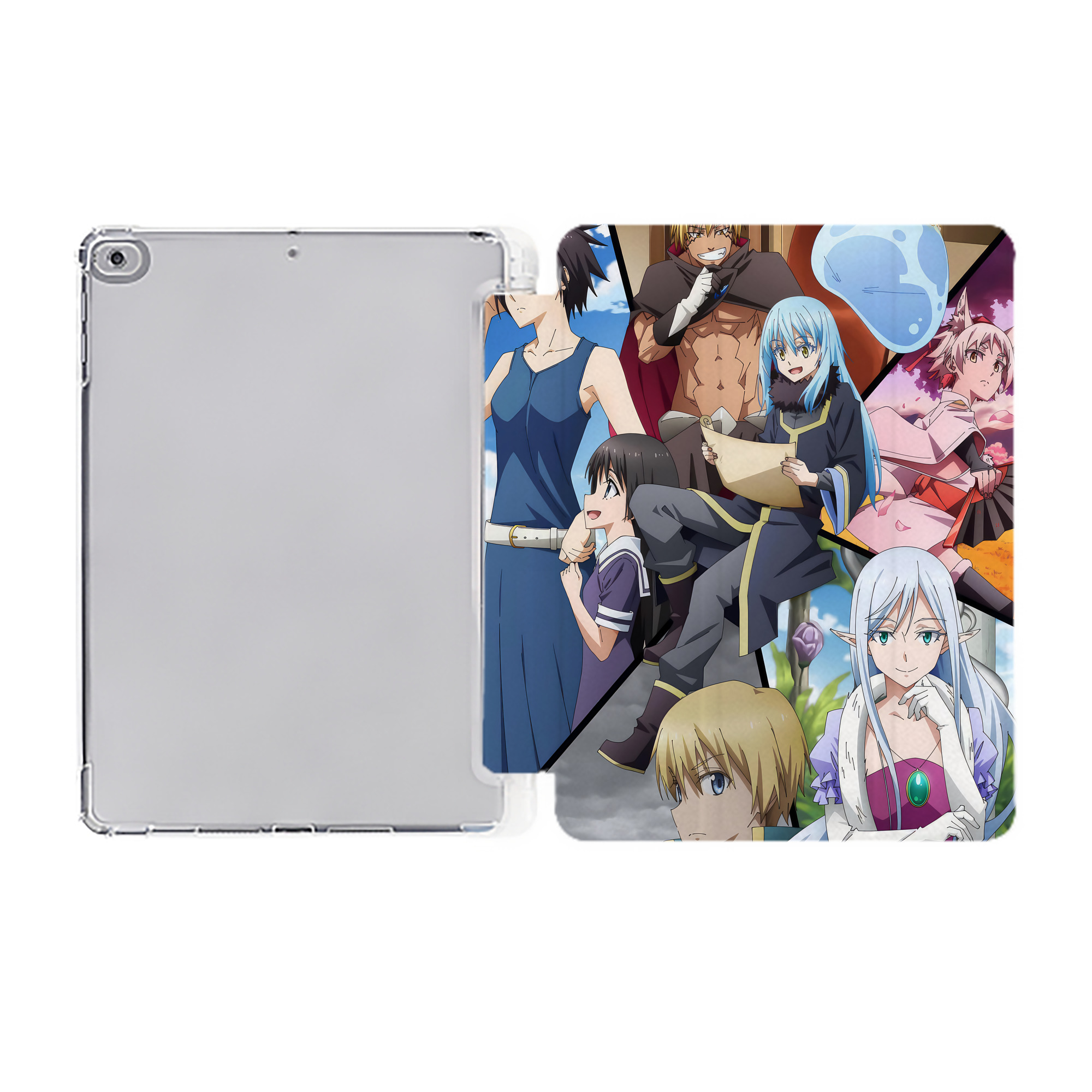 （画像用） 転スラ Regarding Reincarnated to Slime IPad ケース ペン収納付き 三つ折りスタンド PUレザー×シリコン 対応機種9.5/10.5/10.9インチ